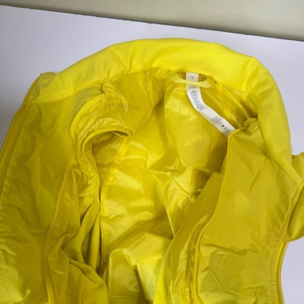Lululemon Another Mile Vest Water Wind Repellent Stretch Full Zip Pockets Yellow - Picture 8 of 15